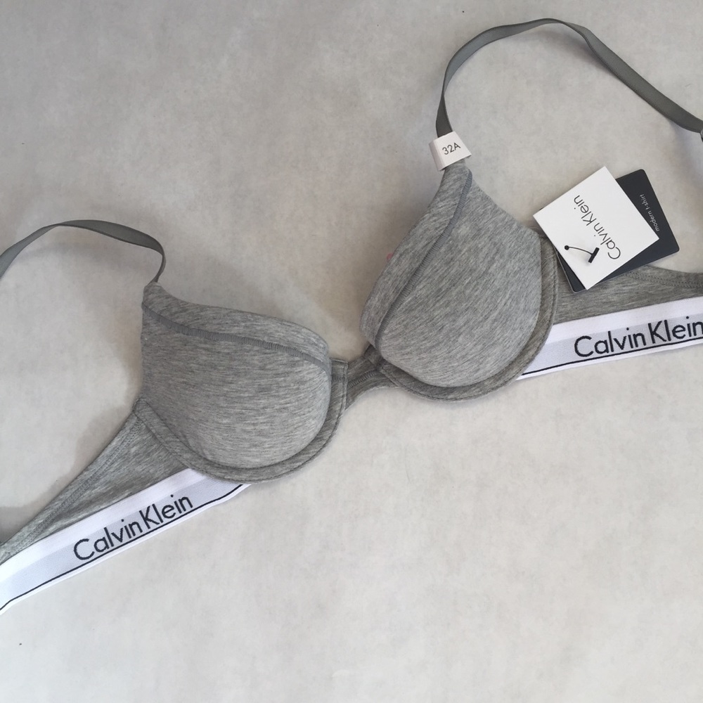 Calvin Klein Grey Demi Bra Modern Cotton
